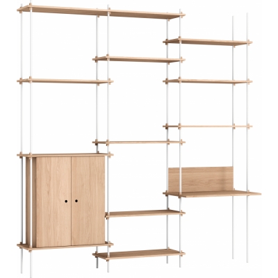 Moebe - Shelving System s.255.3.E Regal, Dreifach Eiche/Weiß