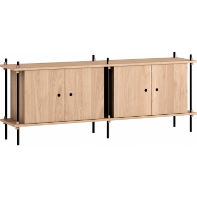 Moebe - Shelving System s.65.2.D Regal, Doppelt Eiche/Schwarz