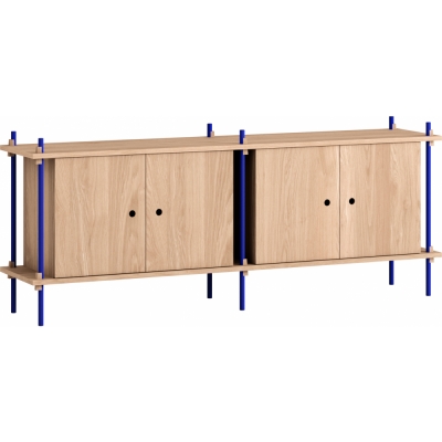 Moebe - Shelving System s.65.2.D Regal, Doppelt Eiche/Tiefblau