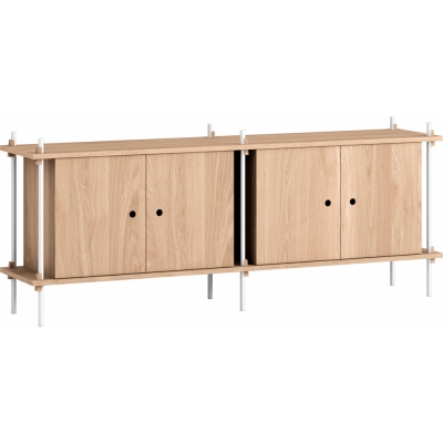 Moebe - Shelving System s.65.2.D Regal, Doppelt Eiche/Weiß