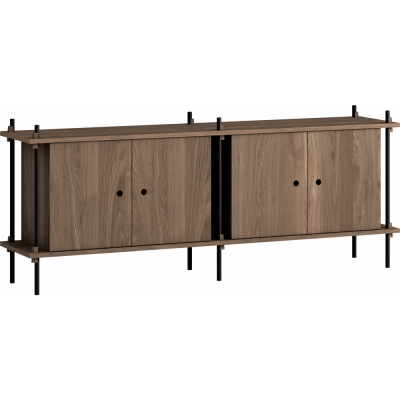 Moebe - Shelving System s.65.2.D Regal, Doppelt Eiche geräuchert/Schwarz