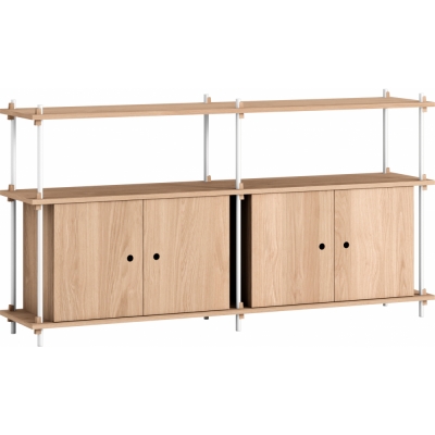 Moebe - Shelving System s.85.2.D Regal, Doppelt Eiche/Weiß