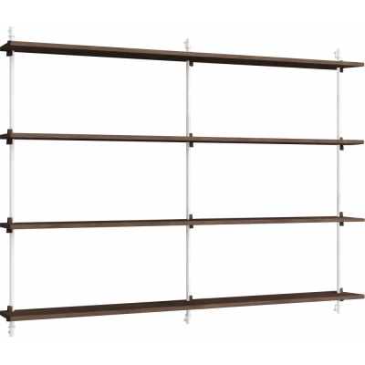 Moebe - Wall Shelving ws.115.2.B Wandregal, Doppelt Eiche geräuchert/Weiß