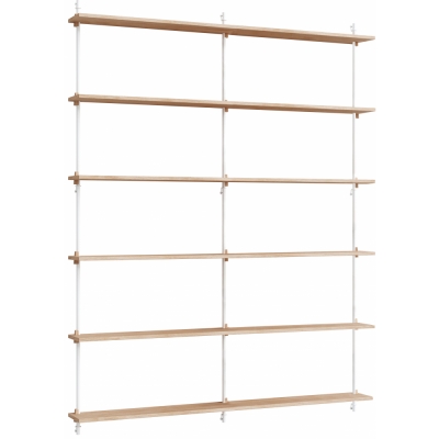 Moebe - Wall Shelving ws.200.2.B Wandregal, Doppelt Eiche/Weiß