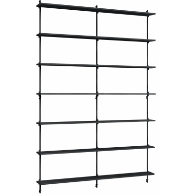 Moebe - Wall Shelving ws.230.2.B Wandregal, Doppelt Schwarz/Schwarz