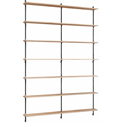 Moebe - Wall Shelving ws.230.2.B Wandregal, Doppelt Eiche/Schwarz