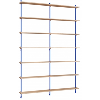 Moebe - Wall Shelving ws.230.2.B Wandregal, Doppelt Eiche/Tiefblau