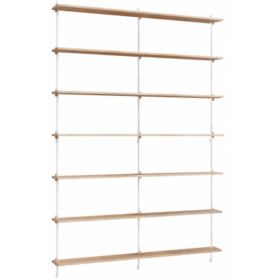 Moebe - Wall Shelving ws.230.2.B Wandregal, Doppelt Eiche/Weiß