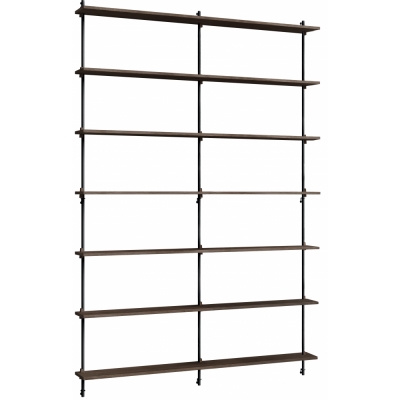 Moebe - Wall Shelving ws.230.2.B Wandregal, Doppelt Eiche geräuchert/Schwarz