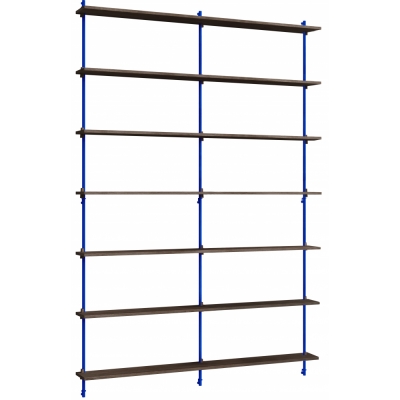 Moebe - Wall Shelving ws.230.2.B Wandregal, Doppelt Eiche geräuchert/Tiefblau