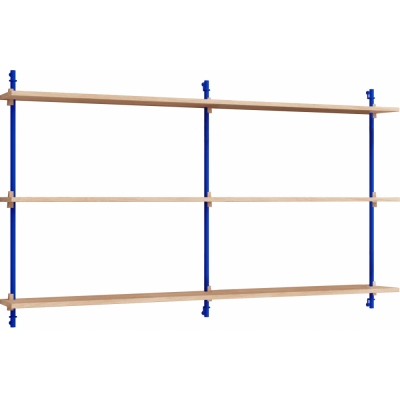 Moebe - Wall Shelving ws.85.2.B Wandregal, Doppelt Eiche/Tiefblau