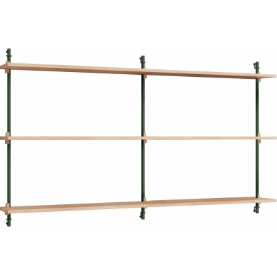 Moebe - Wall Shelving ws.85.2.B Wandregal, Doppelt Eiche/Kieferngrün