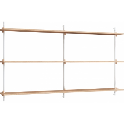 Moebe - Wall Shelving ws.85.2.B Wandregal, Doppelt Eiche/Weiß