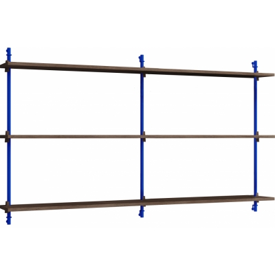 Moebe - Wall Shelving ws.85.2.B Wandregal, Doppelt Eiche geräuchert/Tiefblau
