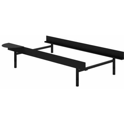 Moebe - Bett Hoch 90-180 cm ohne Lattenrost Schwarz | 1 Tisch