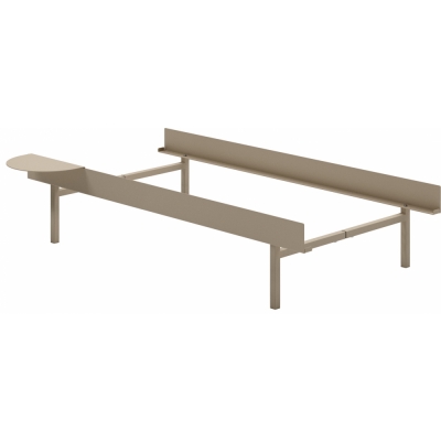 Moebe - Bett Hoch 90 cm ohne Lattenrost Sand | 1 Tisch