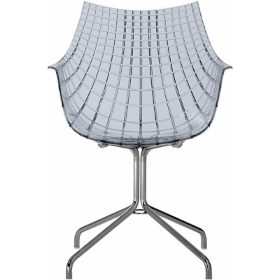 Driade - Meridiana Armlehnstuhl mit Standfuß Smoky grey/Chrome