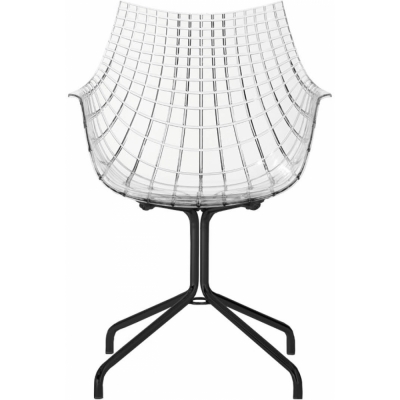 Driade - Meridiana Armlehnstuhl mit Standfuß Transparent/Black