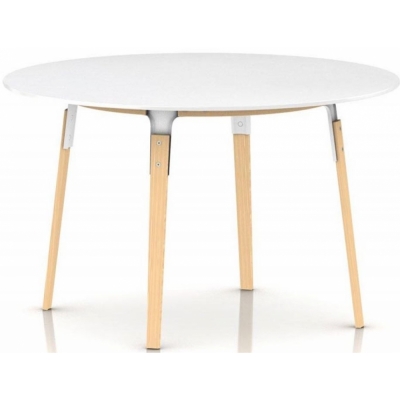 Magis - Steelwood Tisch 90x90 cm Weiß/Natur Buche
