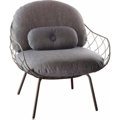 Magis - Pina Niedriger Sessel Outdoor Braun/ Grau Blau (Polyhedra 1119)