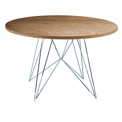 Magis - XZ3 Tisch rund Nussbaum (Gestell: Verchromt)