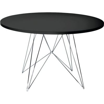 Magis - XZ3 Tisch rund Schwarz (Gestell: Verchromt)