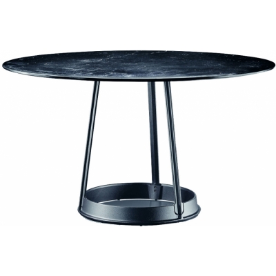 Magis - Brut Tisch Round Ø130 Marquinia Schwarz / Schwarz