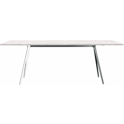 Magis - Baguette Tisch 200x90 cm Alu poliert | Marmor carrara