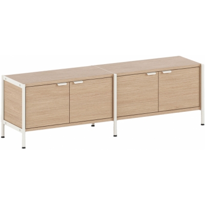 TIPTOE - Unit Regal 1 mit Türen Creme weiß | 50 cm | 160 cm | 2