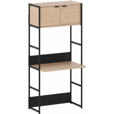 TIPTOE - Unit Schreibtischregal mit Türen Graphit schwarz | 180 cm | 80 cm