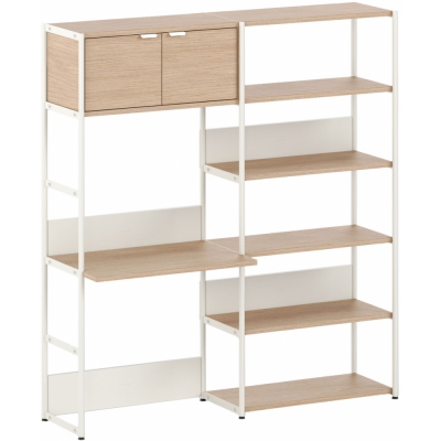 TIPTOE - Unit Schreibtischregal mit Türen Creme weiß | 180 cm | 160 cm