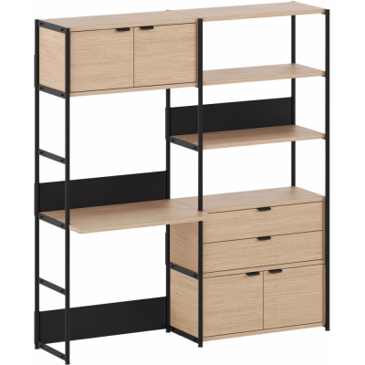 TIPTOE - Unit Schreibtischregal mit Türen und Schubladen Graphit schwarz | 180 cm | 2 / 1