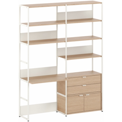 TIPTOE - Unit Schreibtischregal mit Türen und Schubladen Creme weiß | 215 cm | 1 / 1
