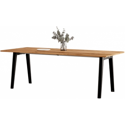 TIPTOE - New Modern Tisch recyceltes Altholz 220x95 cm | Graphite Black