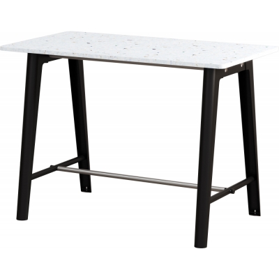 TIPTOE - New Modern Hoher Tisch recycelter Kunststoff 130x70 cm | 90 cm | Graphit black