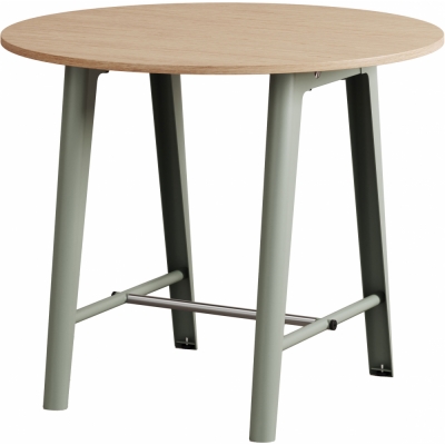 TIPTOE - New Modern Hoher Tisch rund 90 cm | ökozertifiziertes Holz | Eucalyptus grey