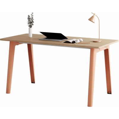 TIPTOE - New Modern Schreibtisch 150x70 cm | Eiche | Ash Pink