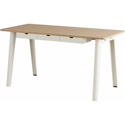 TIPTOE - New Modern Schreibtisch mit Wave Aufbewahrungsmodul 150x70 cm | Eiche | Cream White