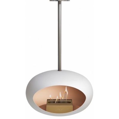 Le Feu - Dome Sky Bioethanol-Kamin Weiß Stahl poliert | Roségold | 120 cm