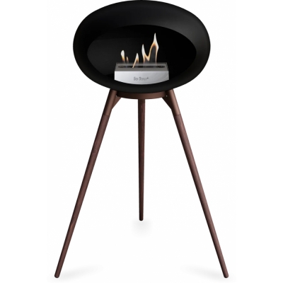 Le Feu - Dome Ground High Bioethanol-Kamin Schwarz Mocca | Eiche geräuchert | Stahl