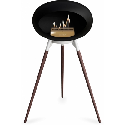 Le Feu - Dome Ground High Bioethanol-Kamin Schwarz Weiß | Eiche geräuchert | Roségold
