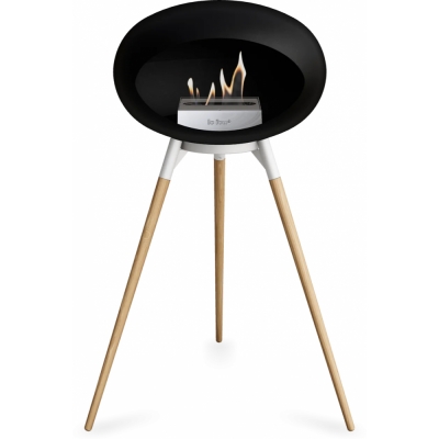 Le Feu - Dome Ground High Bioethanol-Kamin Schwarz Weiß | Eiche geseift | Stahl