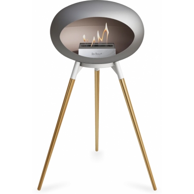 Le Feu - Dome Ground High Bioethanol-Kamin Nickel Weiß | Roségold | Stahl