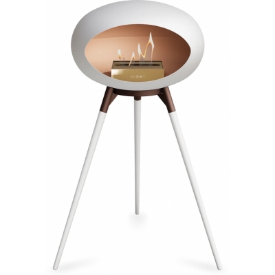 Le Feu - Dome Ground High Bioethanol-Kamin Weiß Mocca | Eiche weiß | Roségold