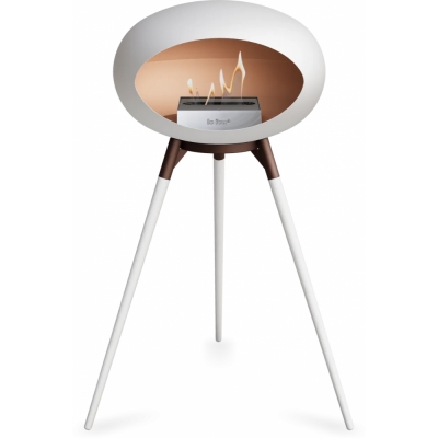Le Feu - Dome Ground High Bioethanol-Kamin Weiß Mocca | Eiche weiß | Stahl