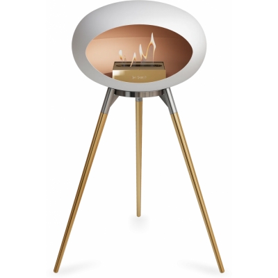 Le Feu - Dome Ground High Bioethanol-Kamin Weiß Stahl poliert | Roségold | Roségold