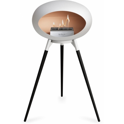 Le Feu - Dome Ground High Bioethanol-Kamin Weiß Weiß | Eiche schwarz | Stahl