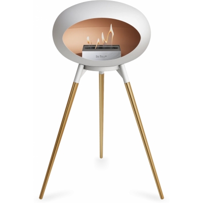Le Feu - Dome Ground High Bioethanol-Kamin Weiß Weiß | Roségold | Stahl