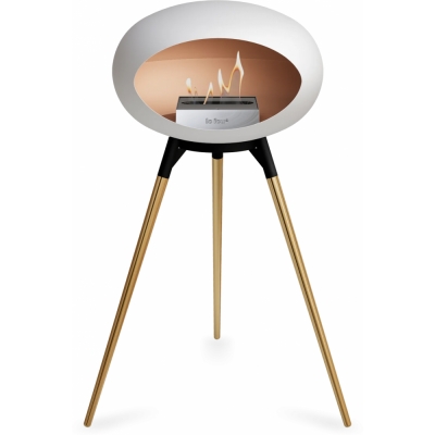 Le Feu - Dome Ground High Bioethanol-Kamin Weiß Schwarz | Roségold | Stahl
