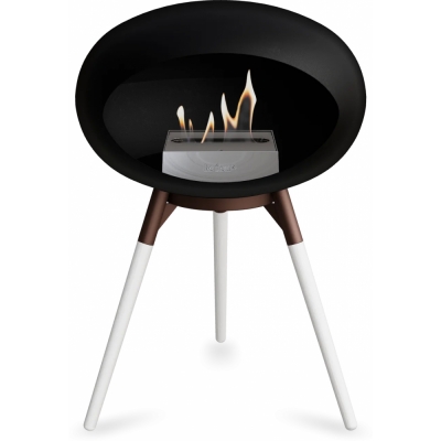 Le Feu - Dome Ground Low Bioethanol-Kamin Schwarz Mocca | Eiche weiß | Roségold